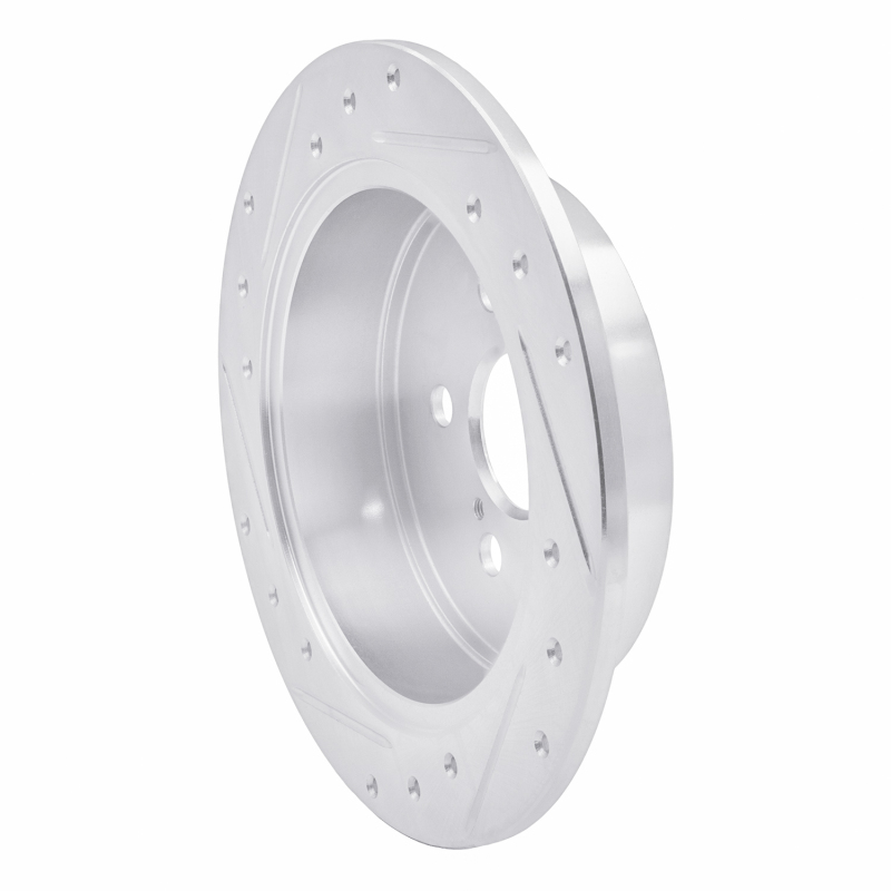 Pontiac Vibe Brake Rotor (1) - Rear Right - R1 Concepts - Drilled & Slotted - Silver - `00-`10